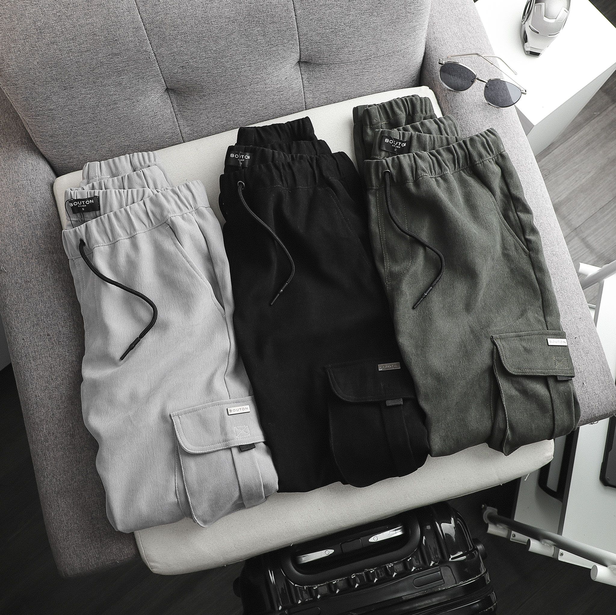 Quần jogger kaki BOUTON cargo