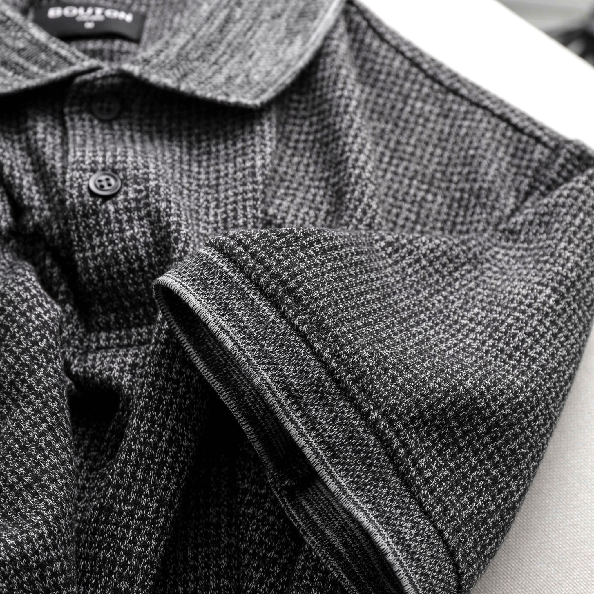 Áo polo BOUTON dark grey caro