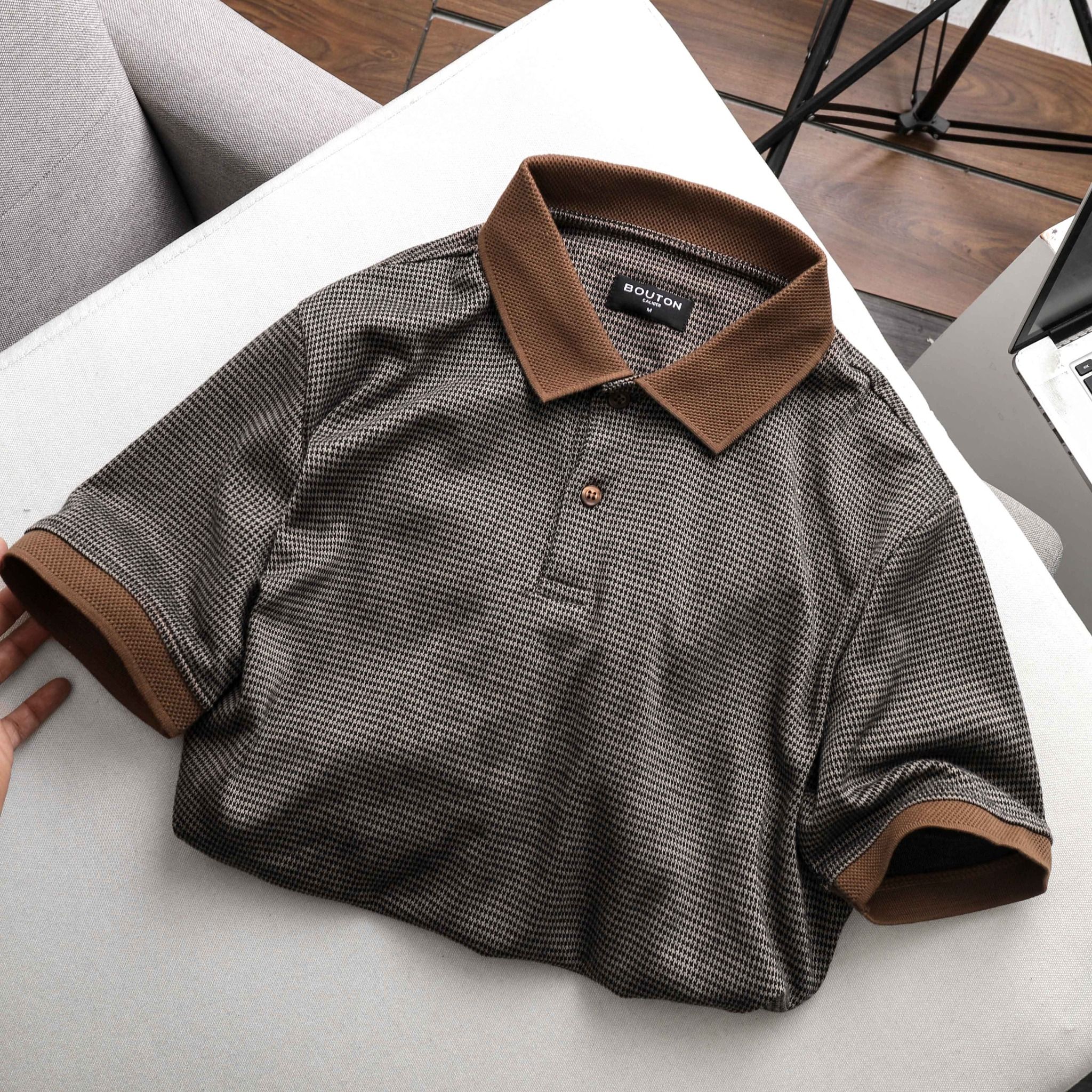 Áo Polo BOUTON Brown Caro