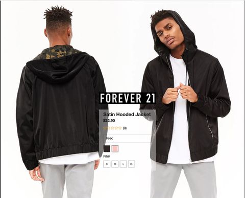 21.MEN Satin Hoodie Jacket