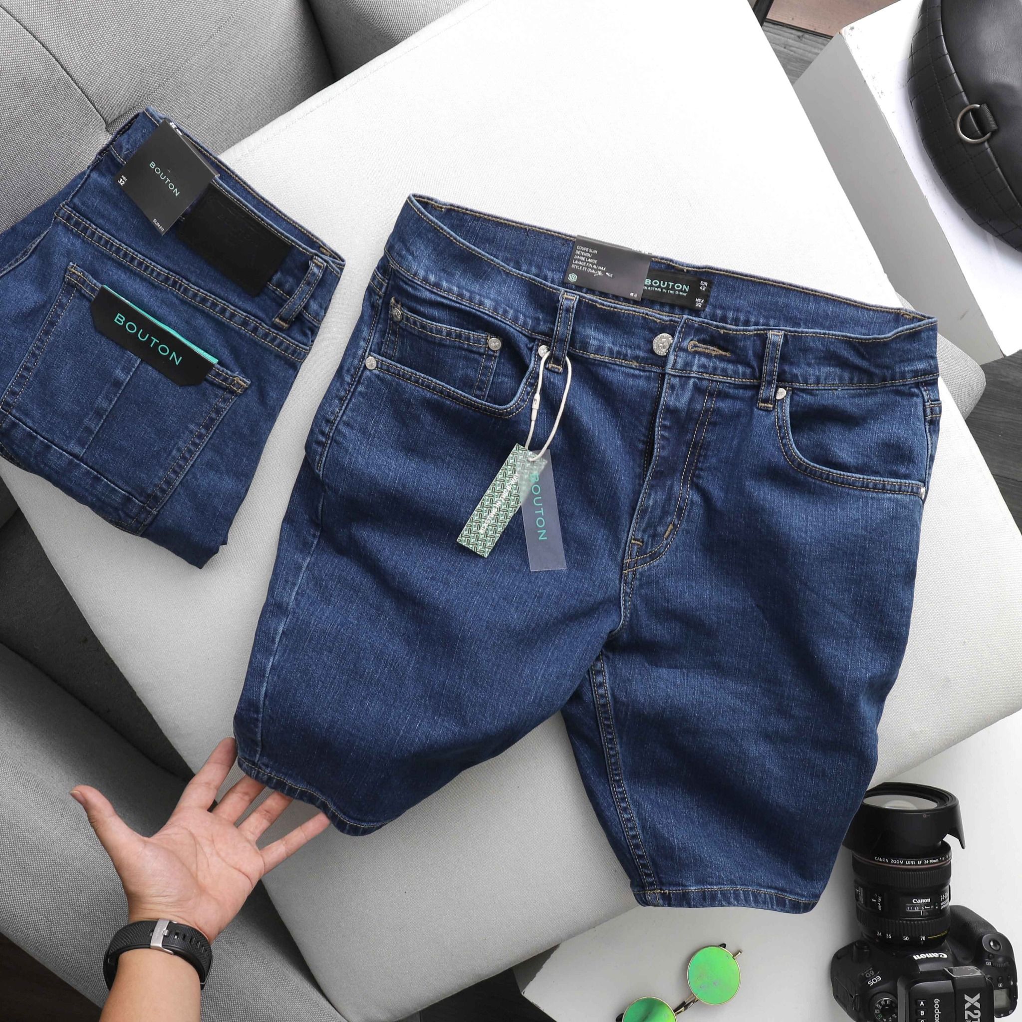 Quần Short Jeans BOUTON Slim