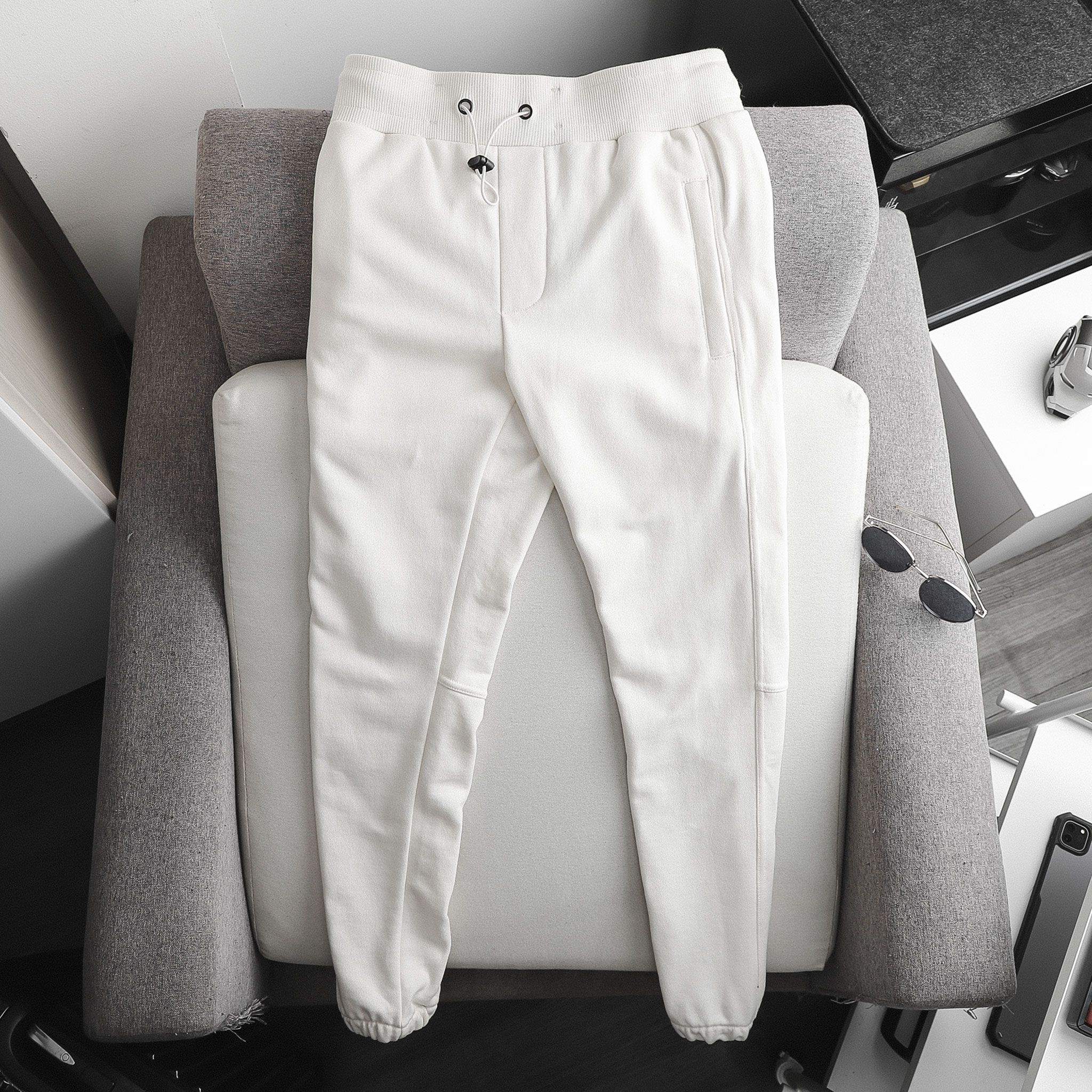 Set Áo Quần Nỉ BOUTON Cream White