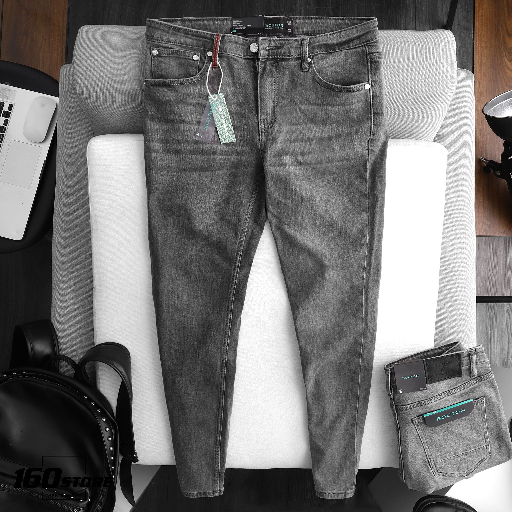 Quần jeans BOUTON Gray wash Skinny