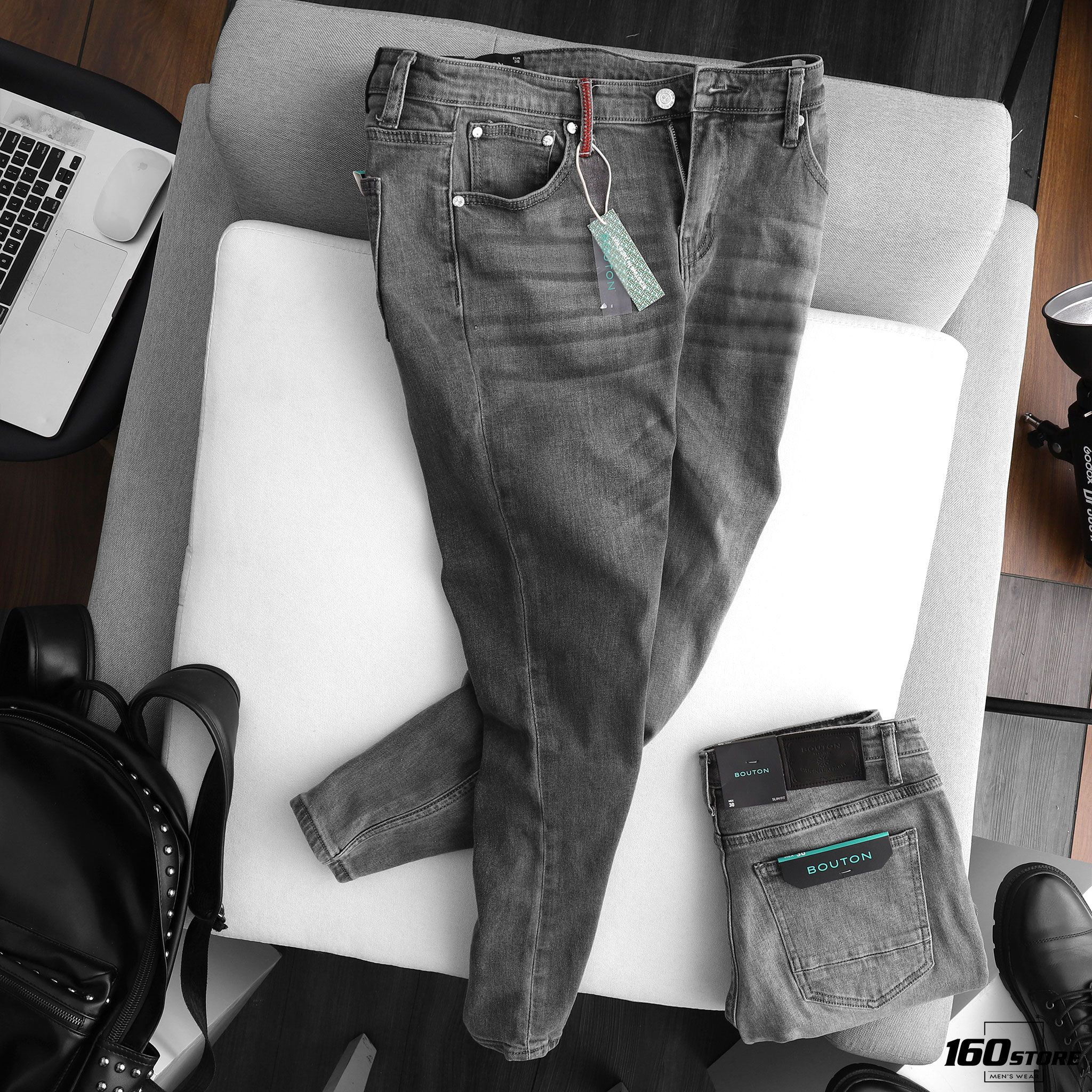 Quần jeans BOUTON Gray wash Skinny
