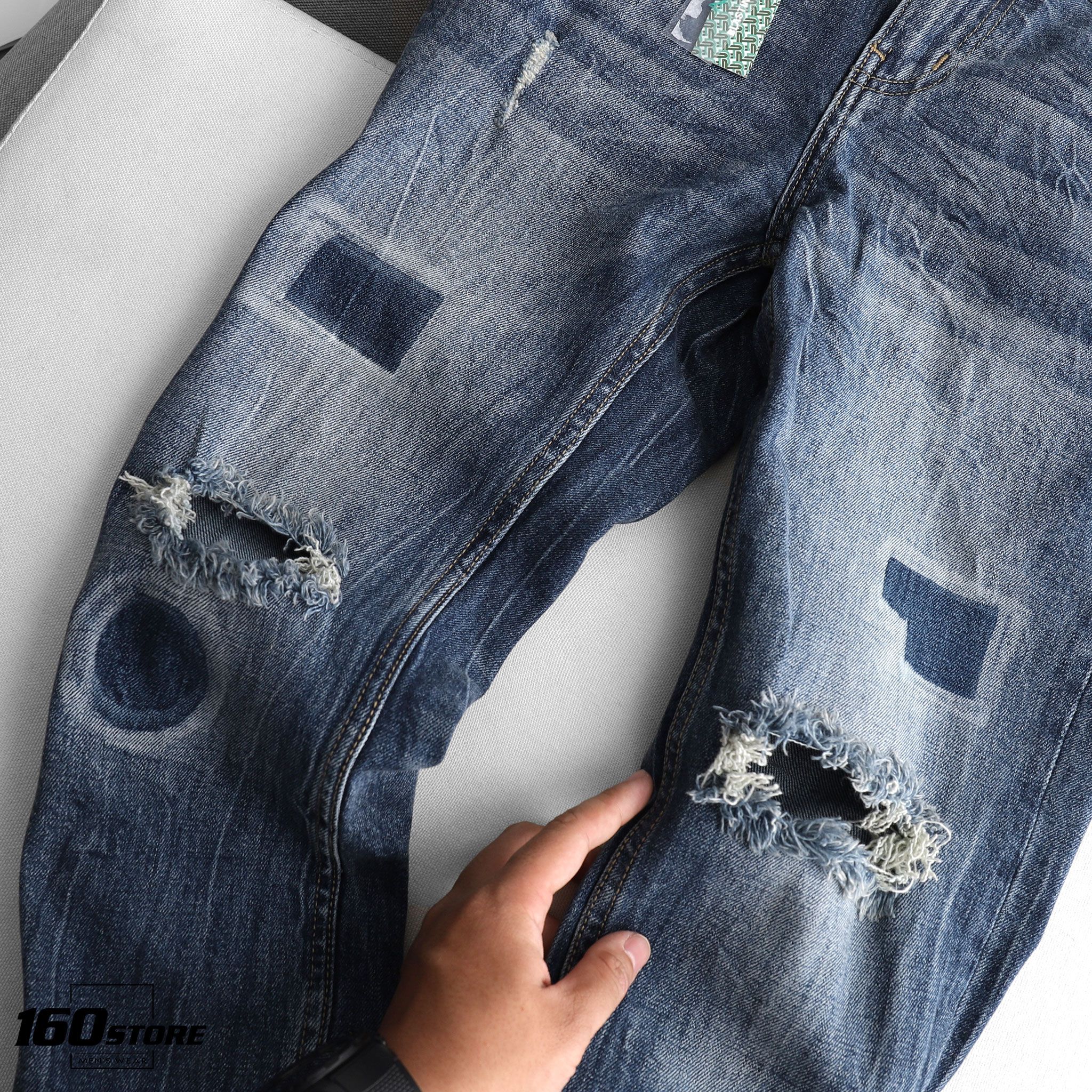 Quần jeans BOUTON Ripped wash skinny