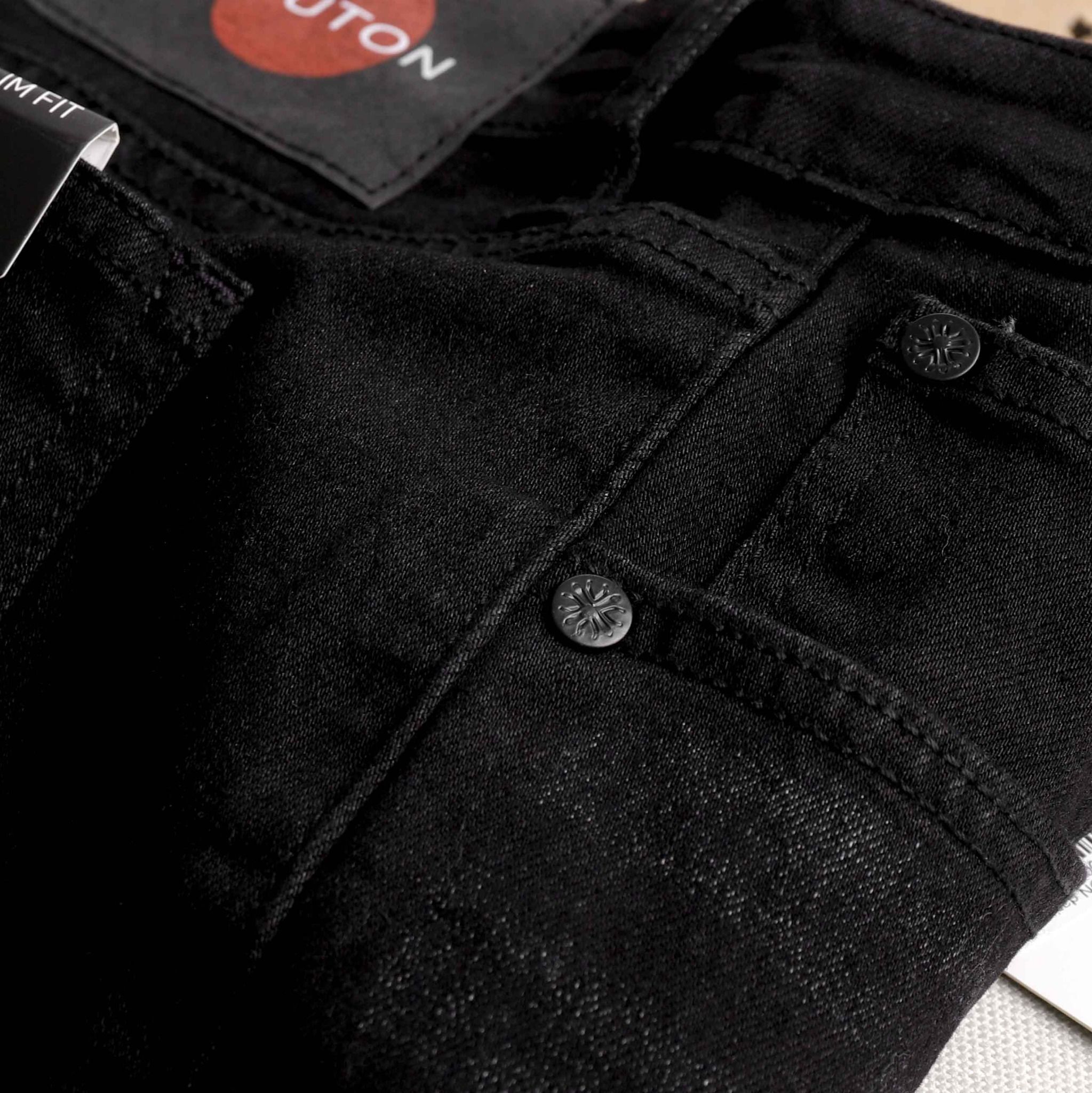 Quần jeans BOUTON dark grey slim