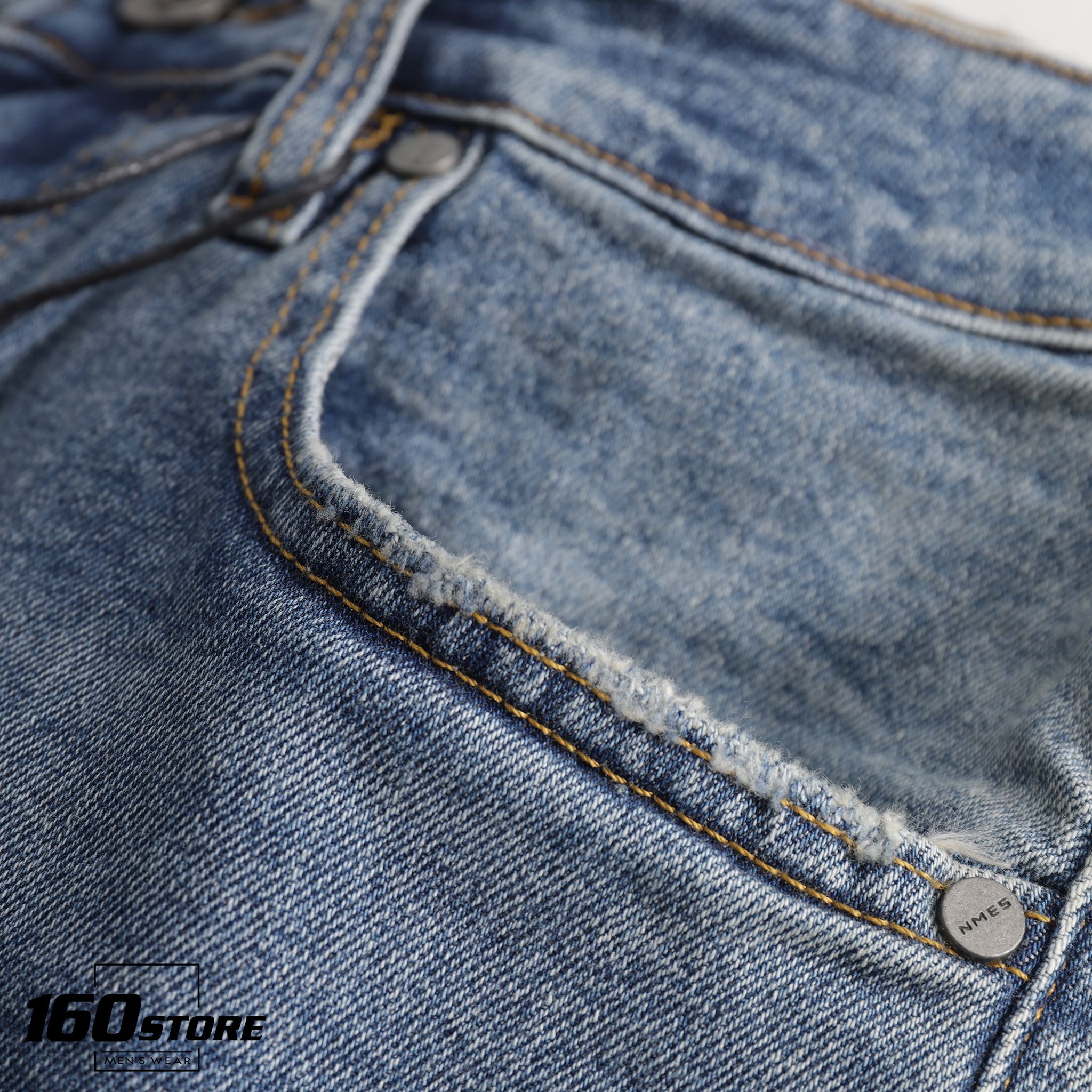 Quần jeans NOMOUS ESSENTIALS Blue Ripped
