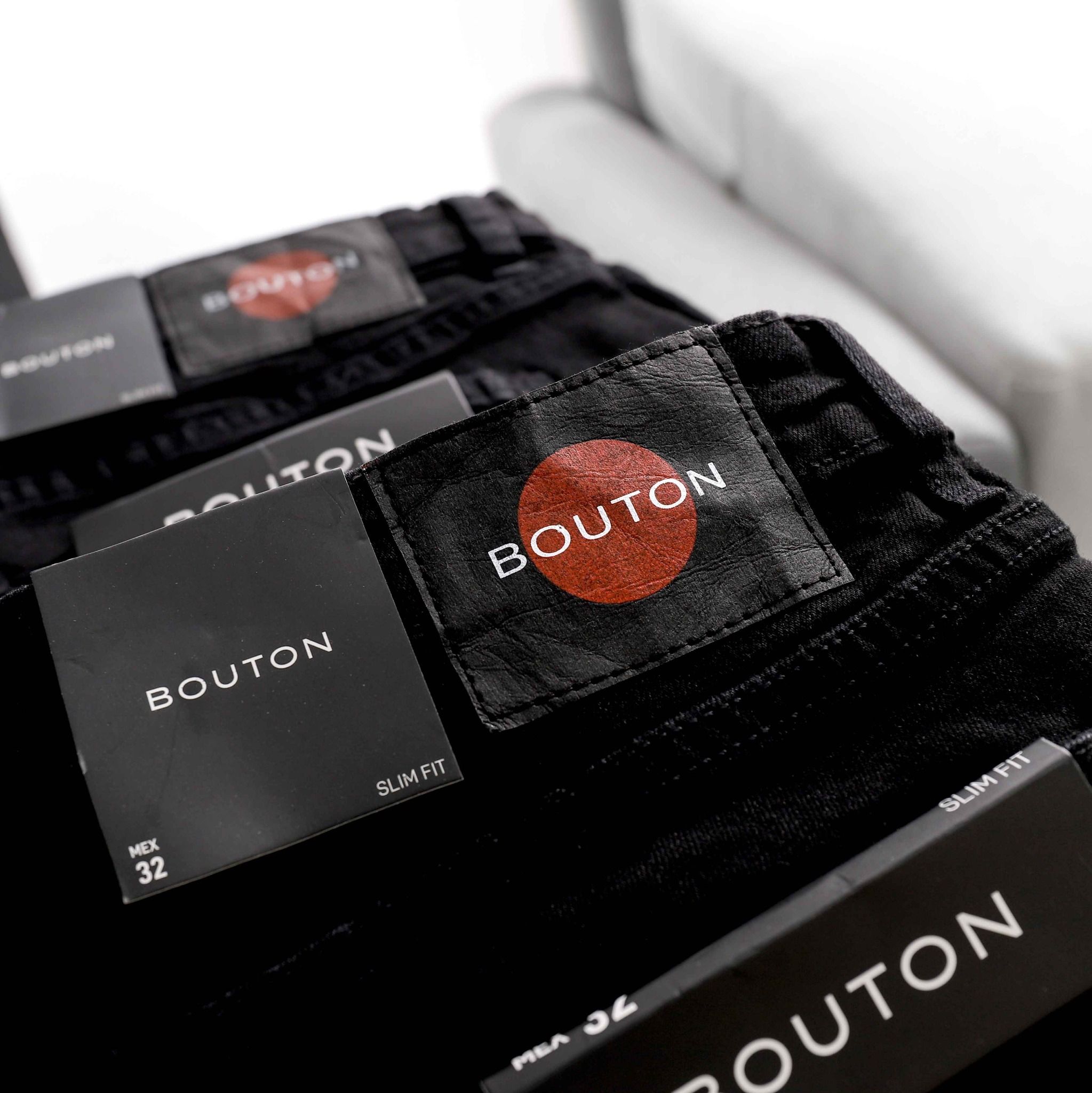 Quần jeans BOUTON dark grey slim