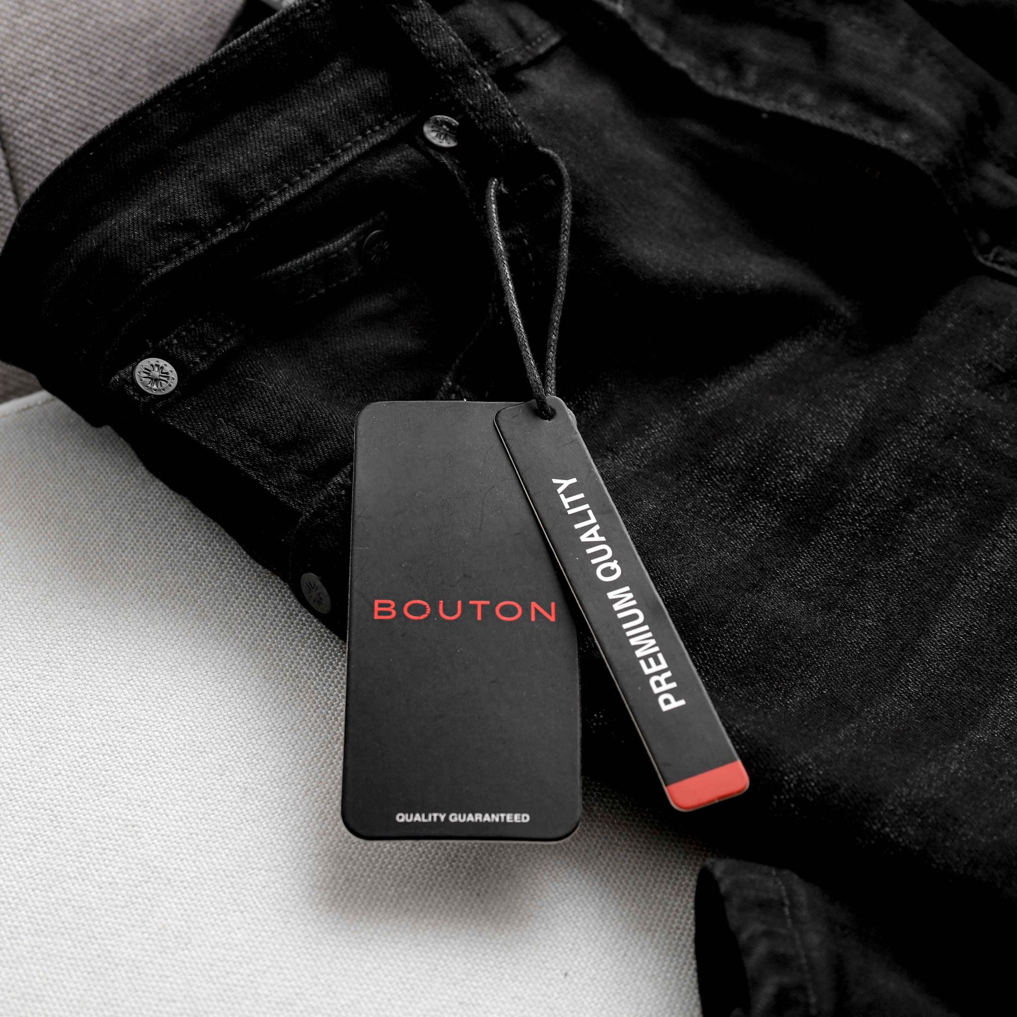 Quần jeans BOUTON dark grey slim