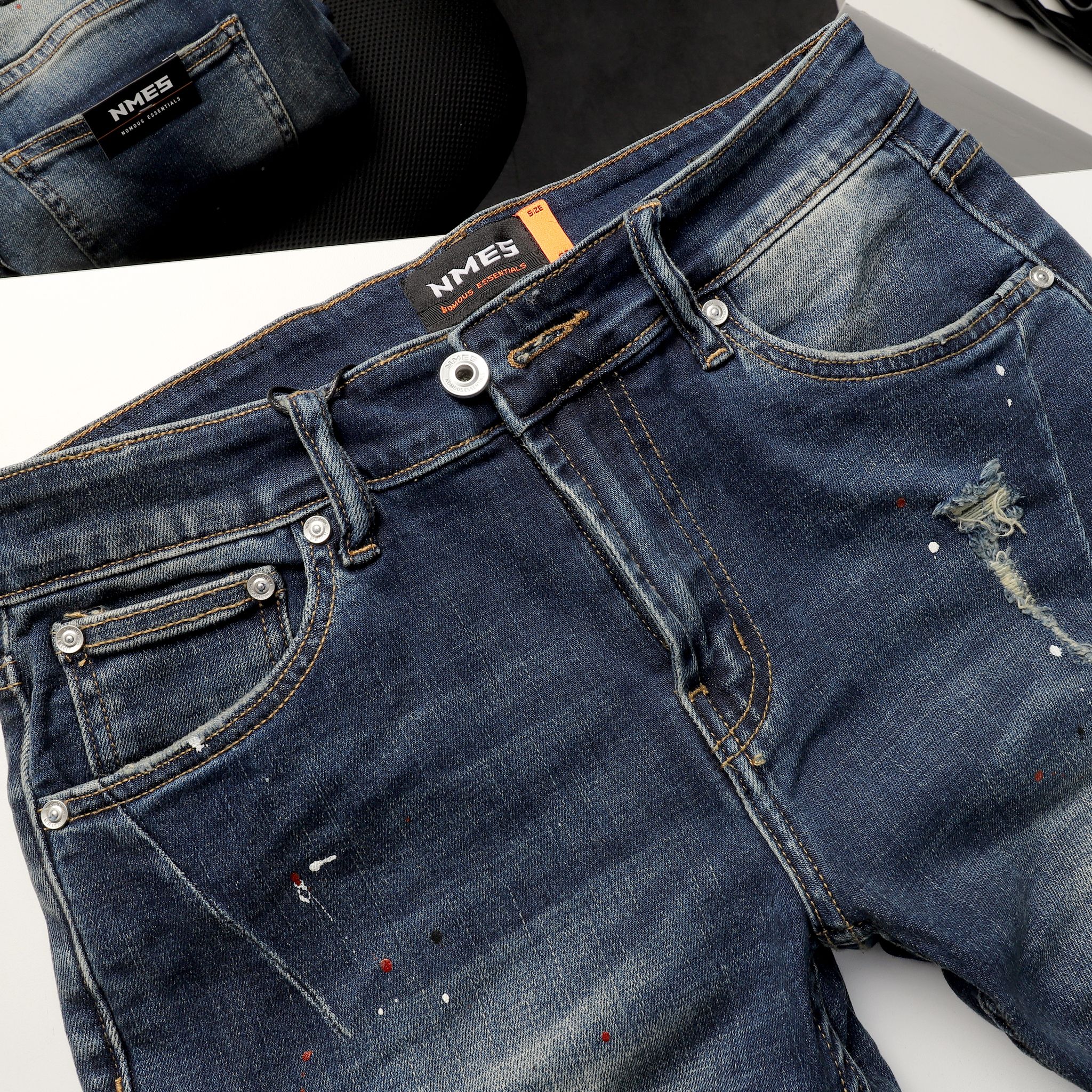 Quần jeans NOMOUS ESENTIALS paint splatter skinny
