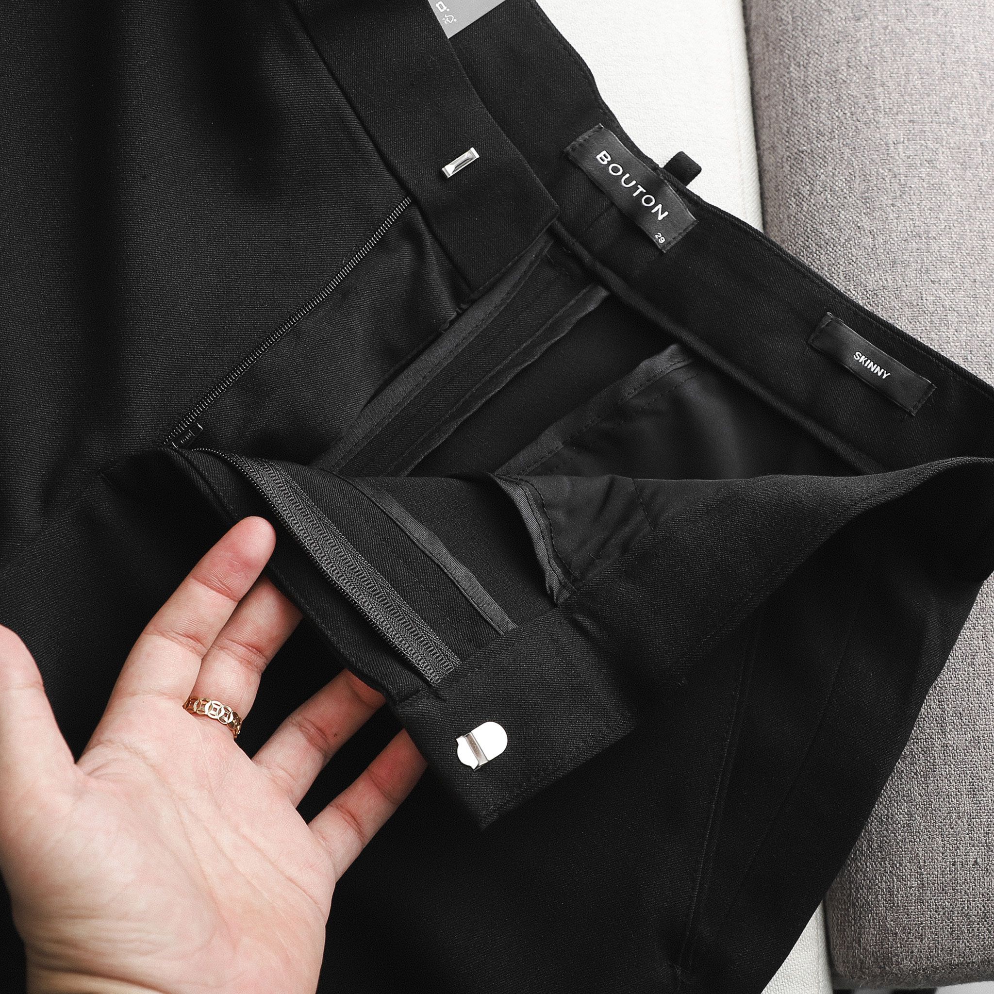 Quần tây BOUTON Black zipper skinny