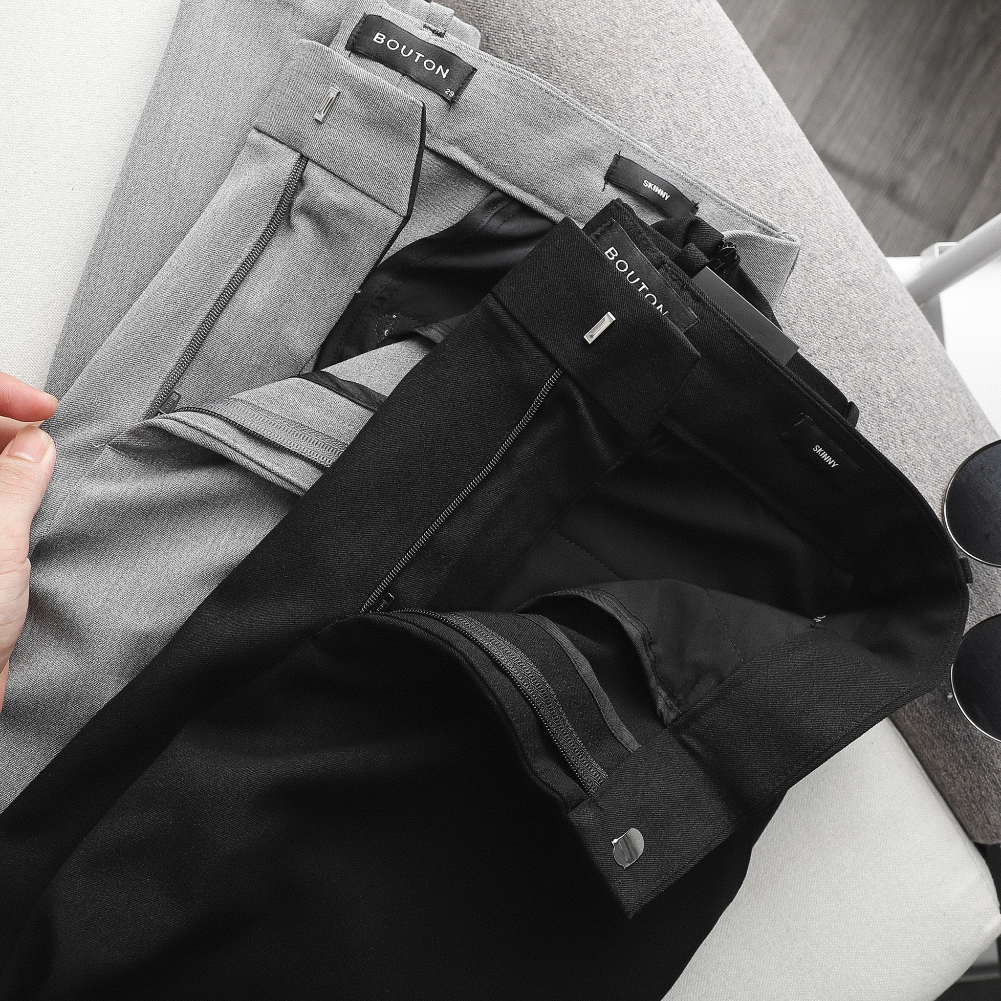 Quần tây BOUTON Black zipper skinny