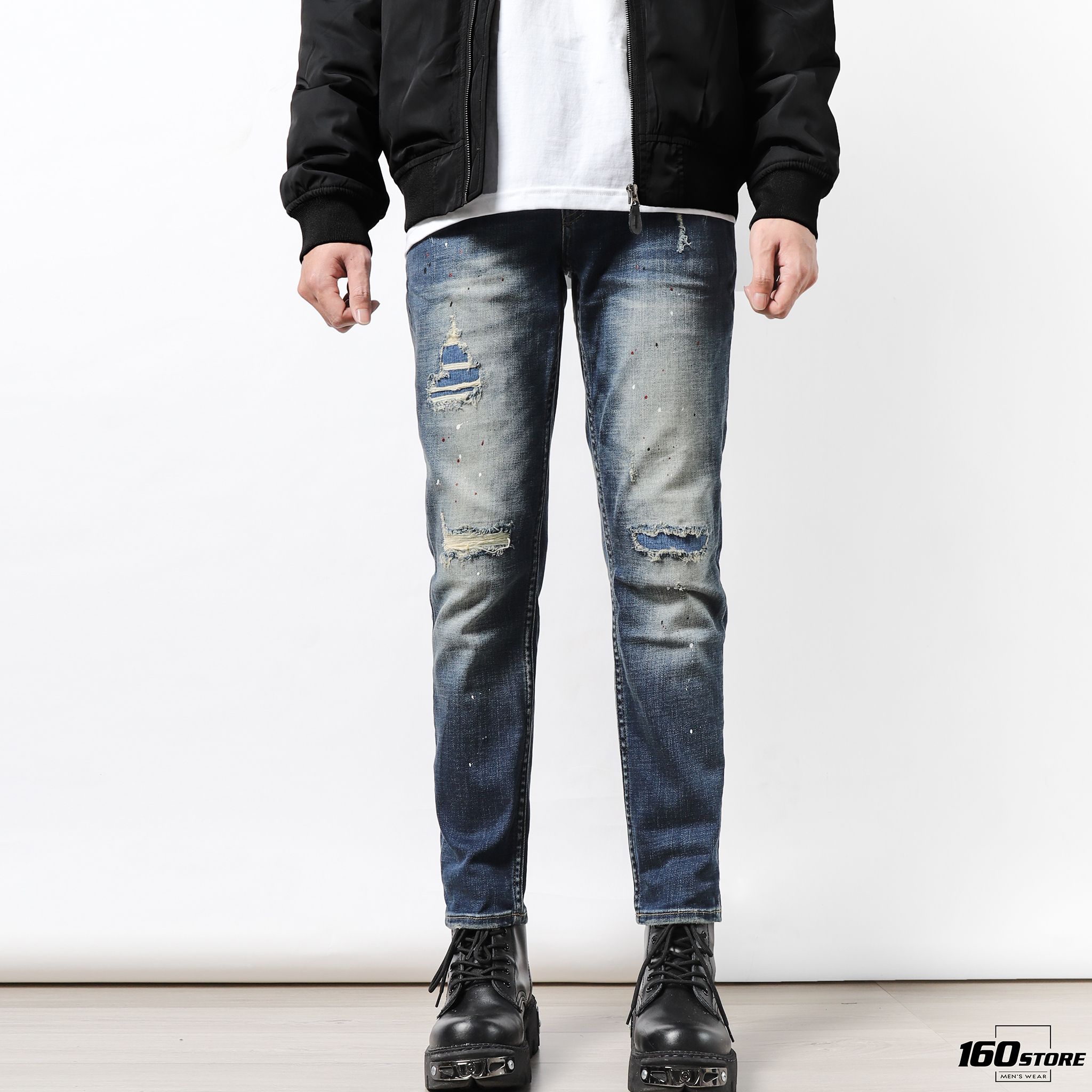 Quần jeans NOMOUS ESENTIALS paint splatter skinny