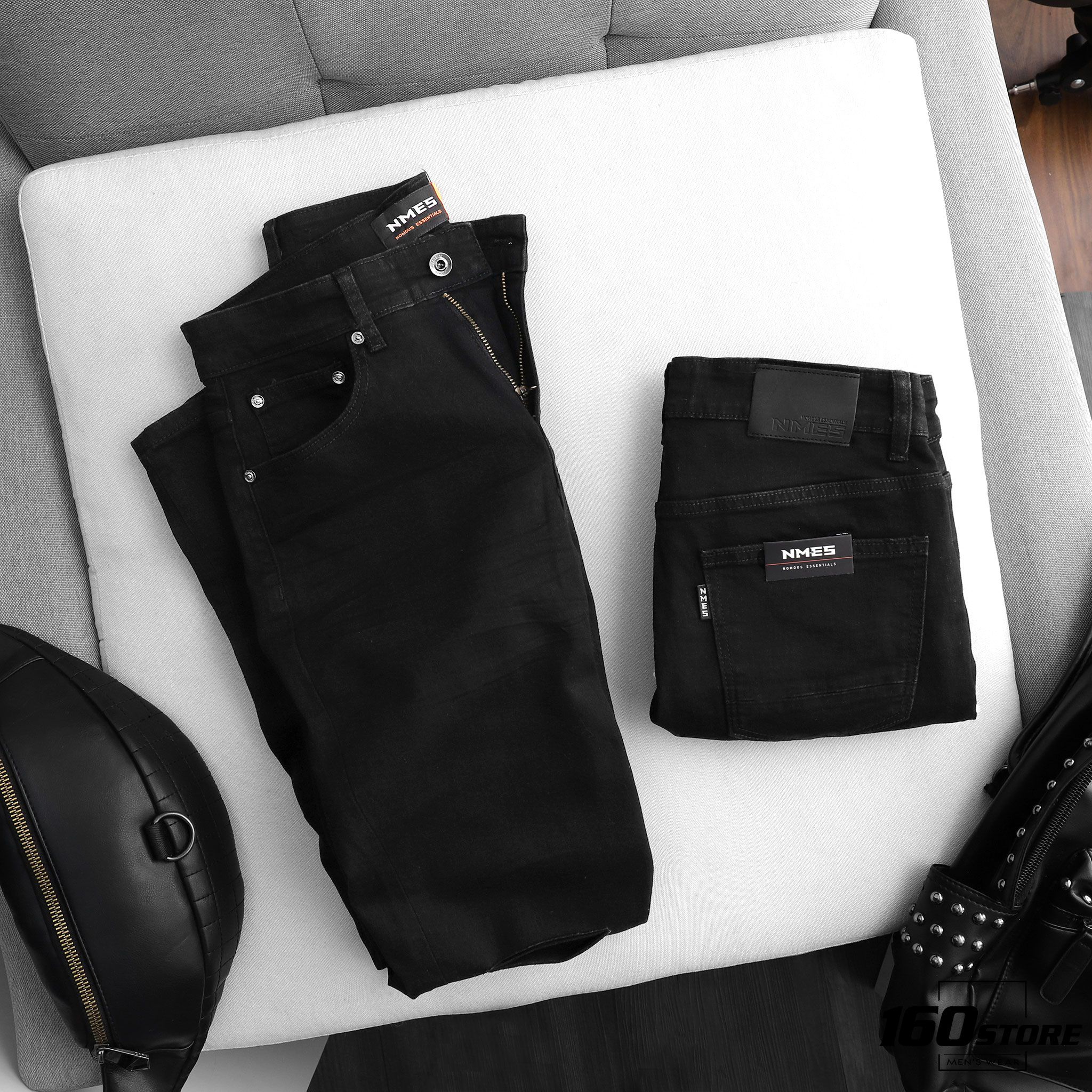 Quần jeans NOMOUS ESSENTIAL ripped black