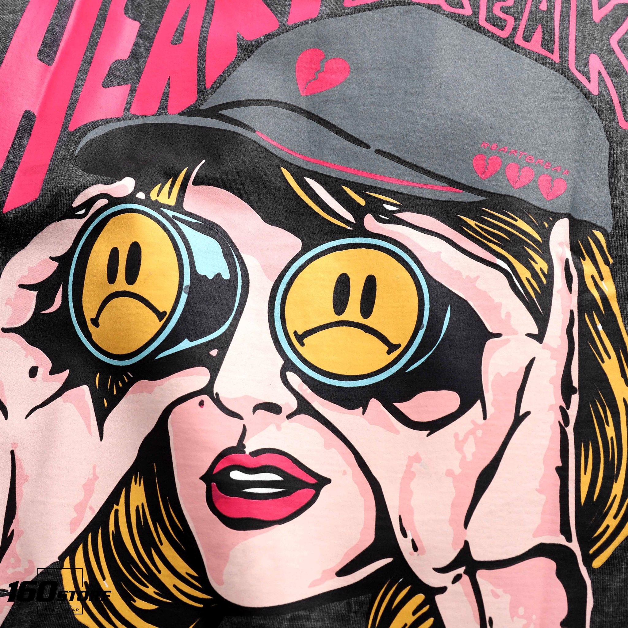 Áo thun BOUTON Heart Break wash acid oversize