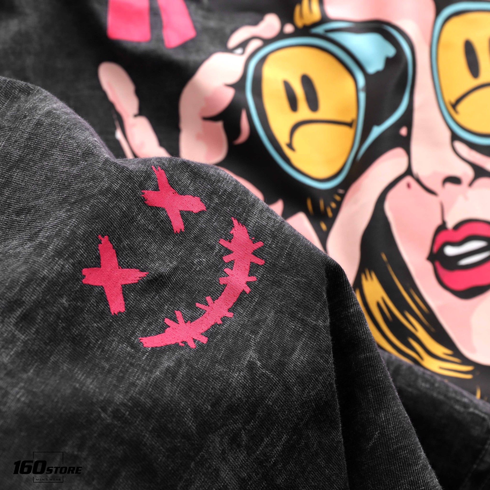 Áo thun BOUTON Heart Break wash acid oversize