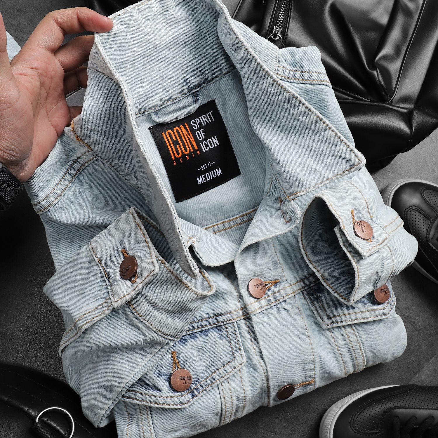 Áo khoác jean ICON DENIM wash