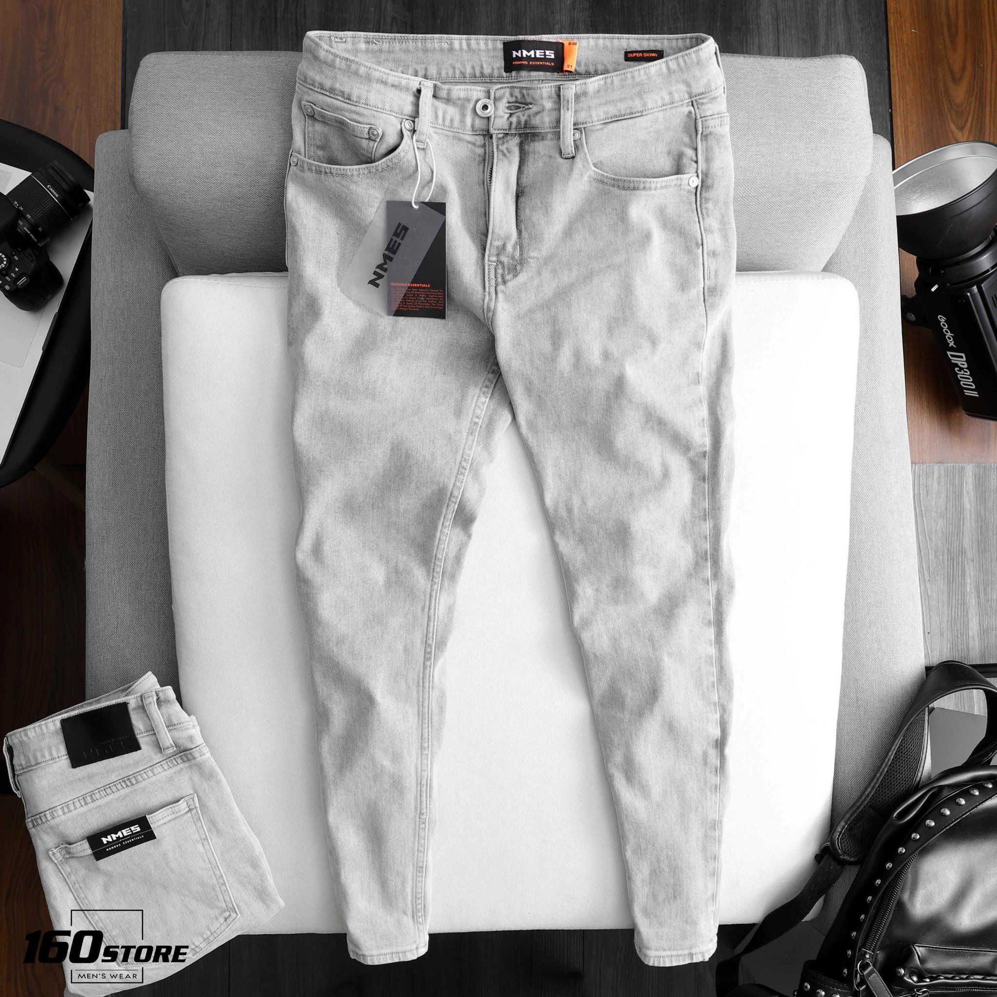 Quần jeans NOMOUS ESSENTIALS light grey super skinny