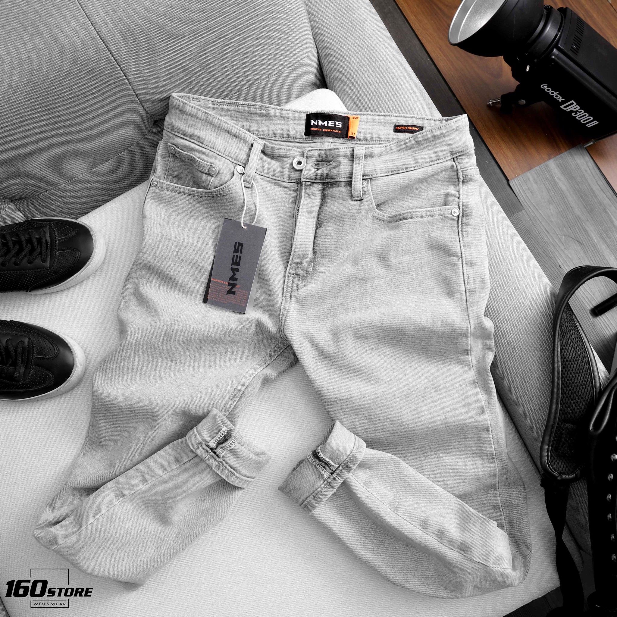 Quần jeans NOMOUS ESSENTIALS light grey super skinny