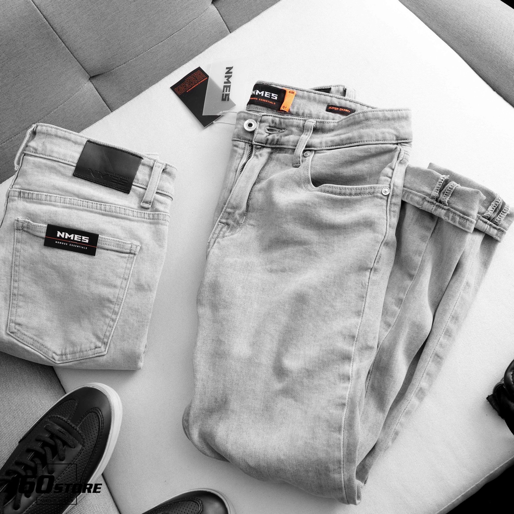 Quần jeans NOMOUS ESSENTIALS light grey super skinny