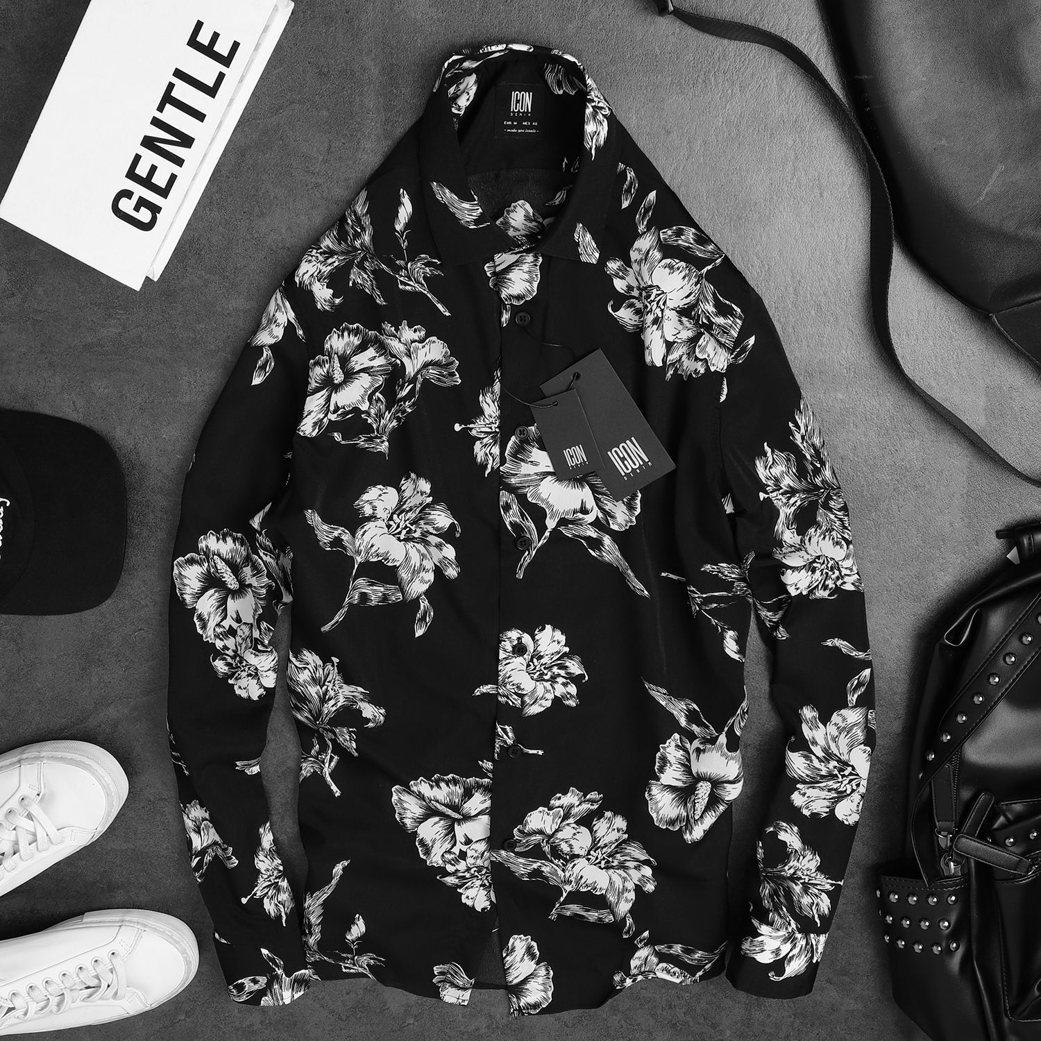Áo sơmi ICON DENIM họa tiết ss19