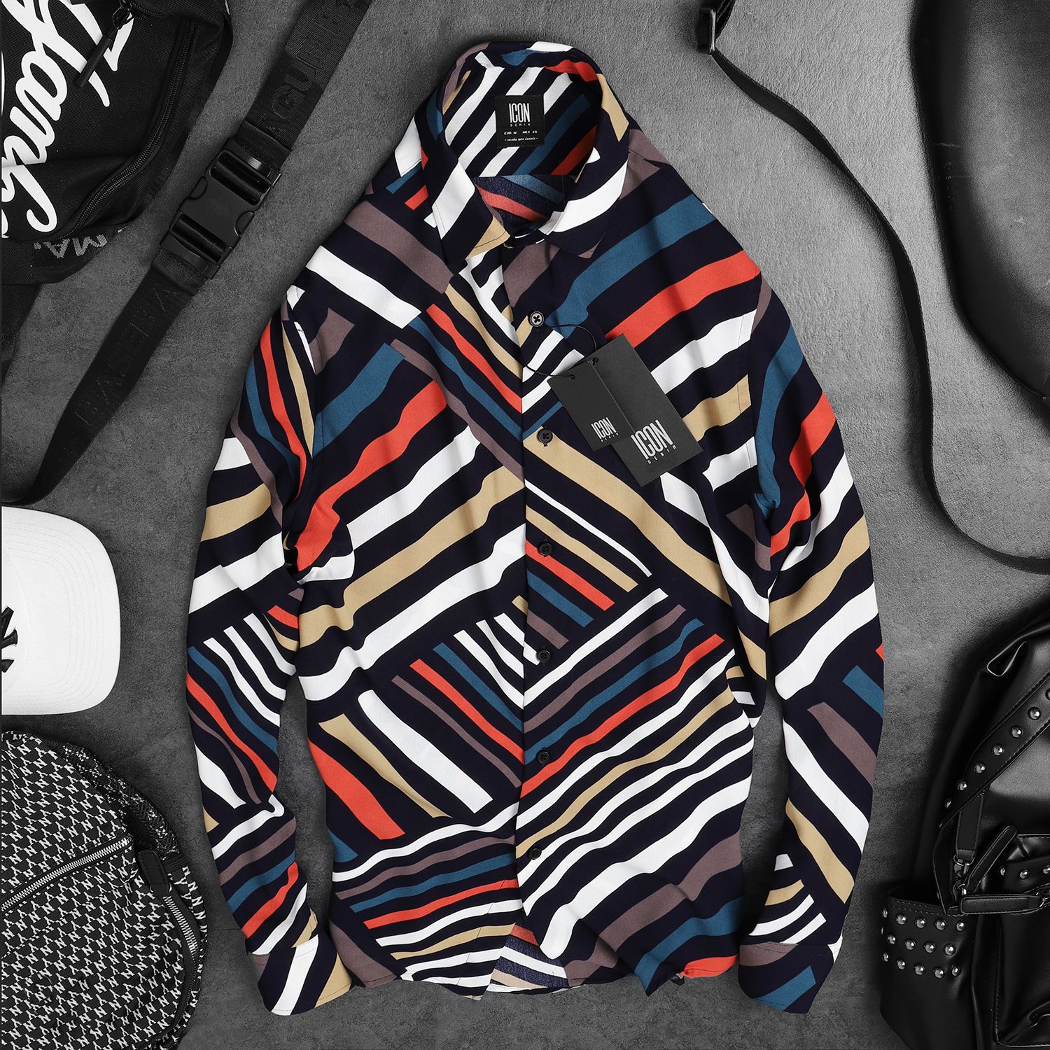 Áo sơmi ICON DENIM họa tiết ss19