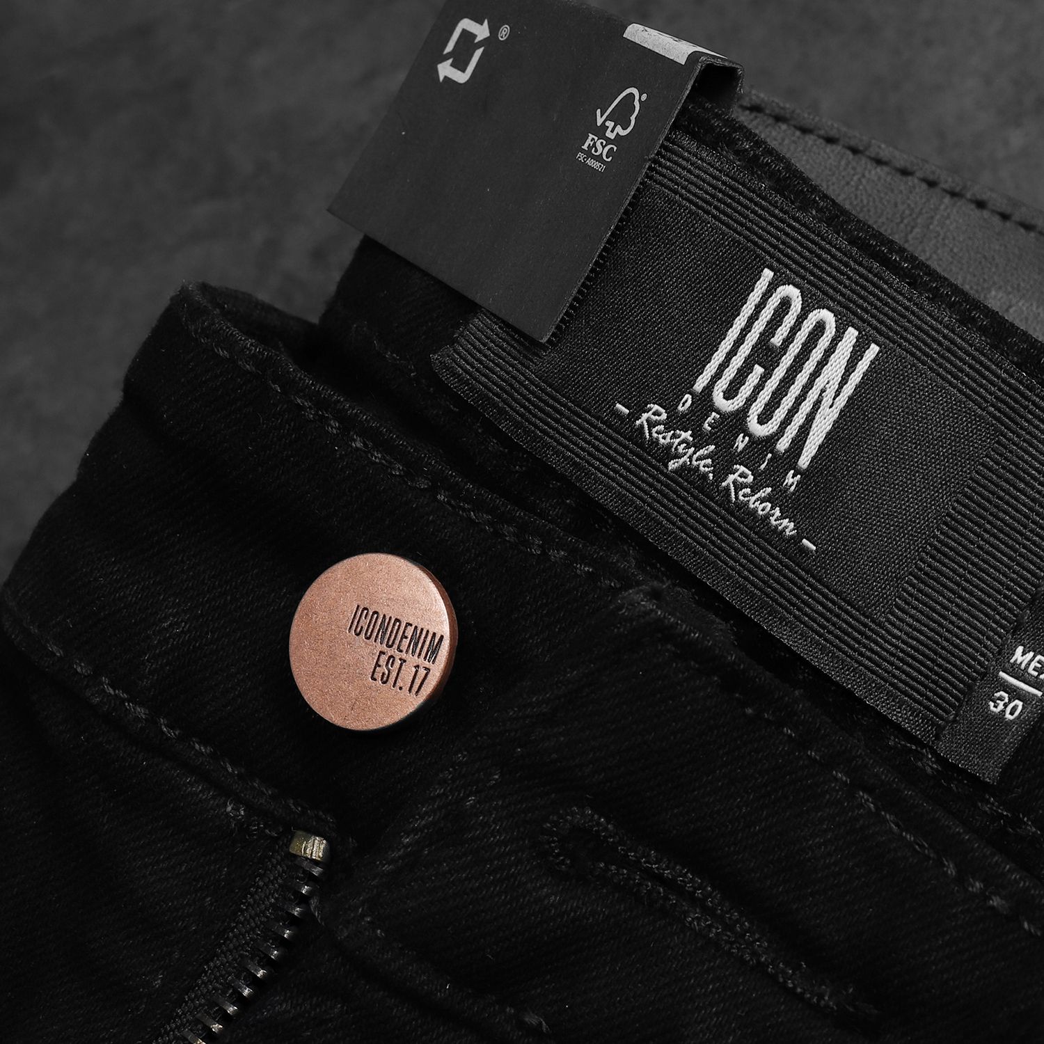 Quần jeans ICON DENIM black slim fit