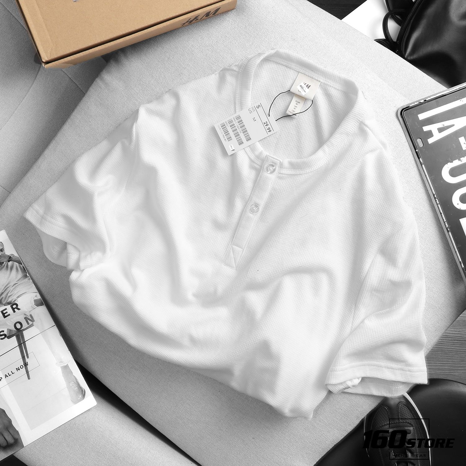 Áo thun H&M henley waffle