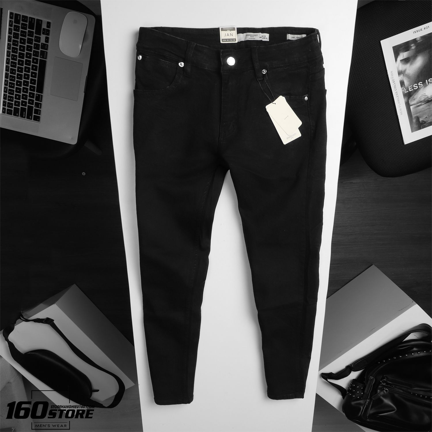 Quần jeans M.N.G slim black