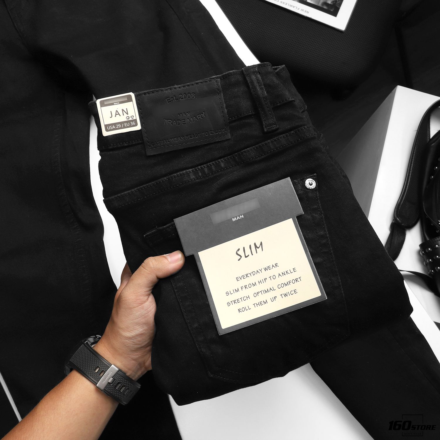 Quần jeans M.N.G slim black