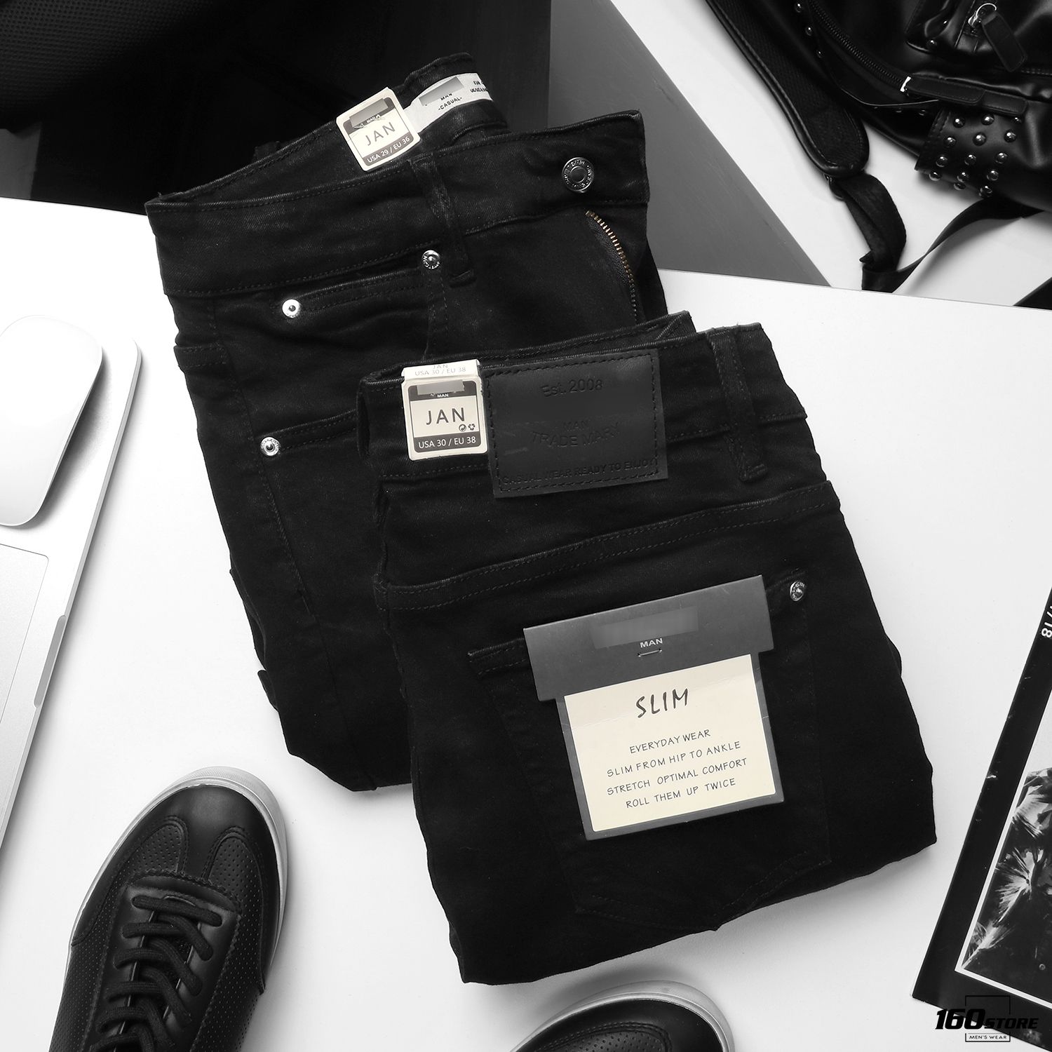 Quần jeans M.N.G slim black