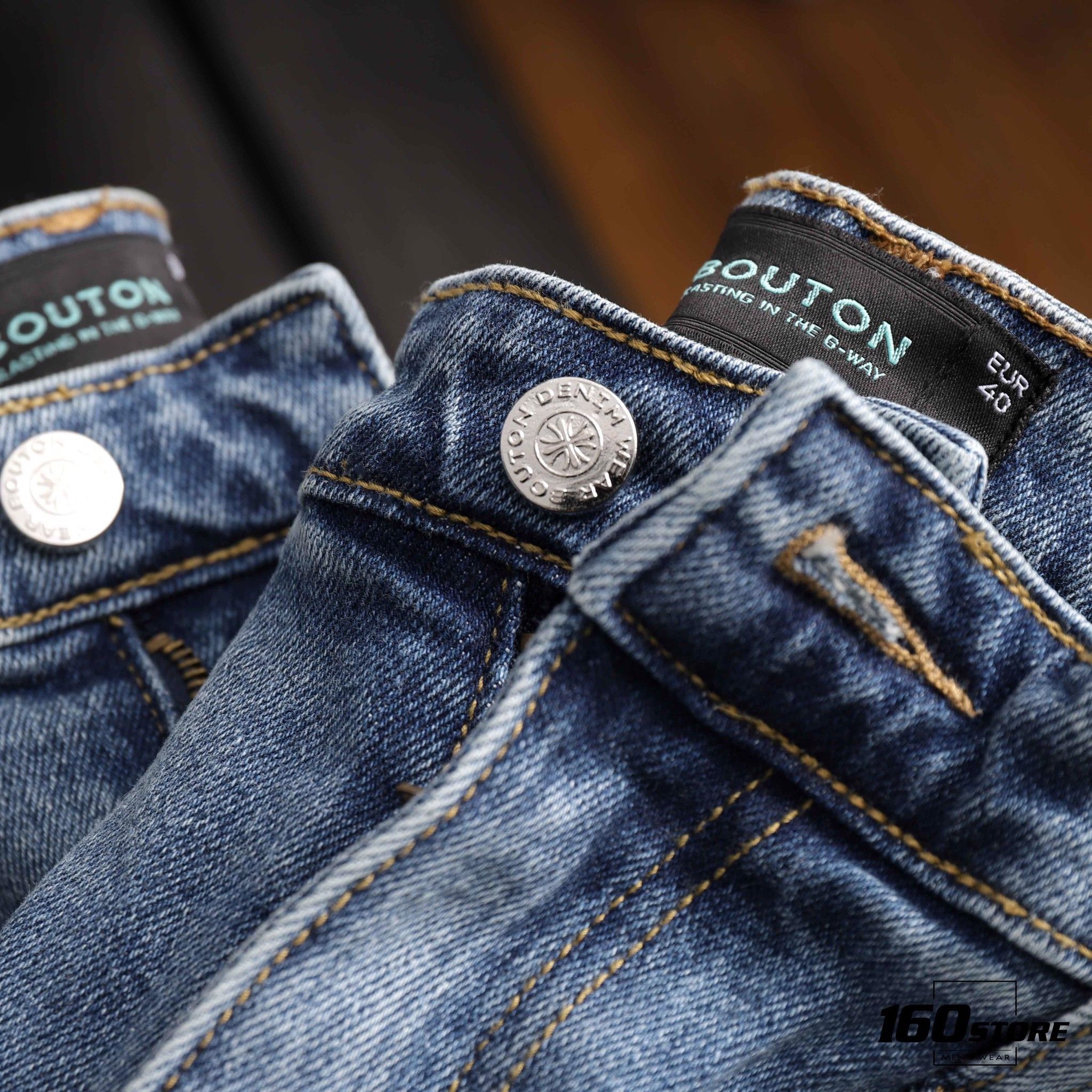 Quần short jeans BOUTON ripped