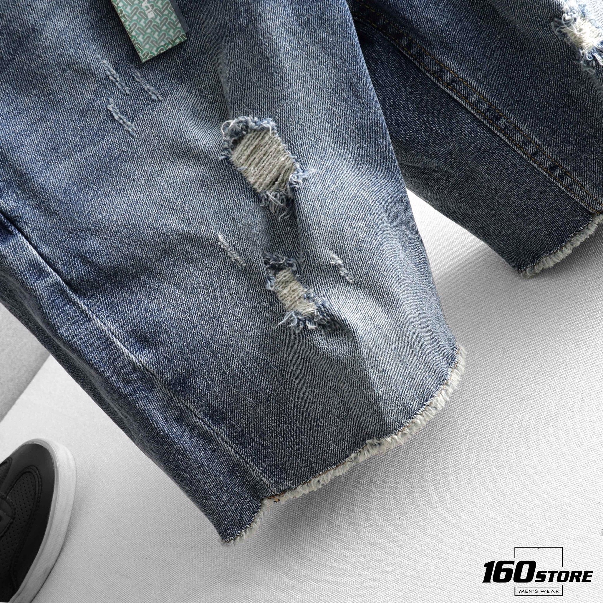 Quần short jeans BOUTON ripped