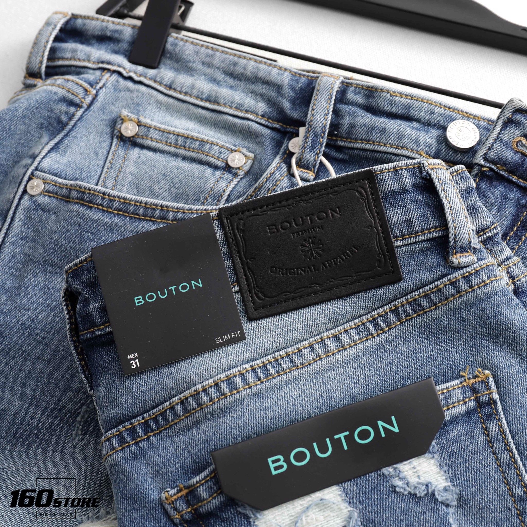 Quần short jeans BOUTON ripped