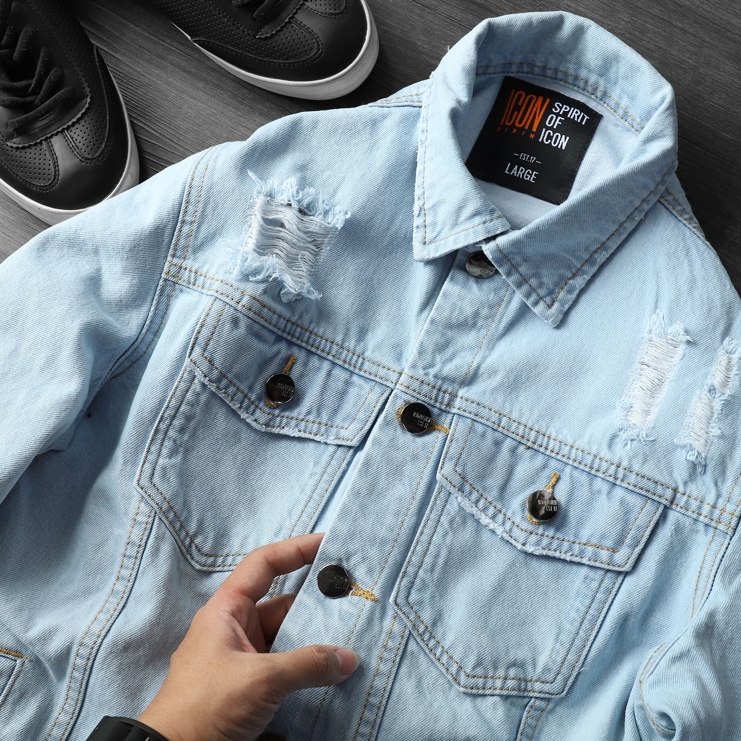 Áo Khoác Jean ICON DENIM Light Blue