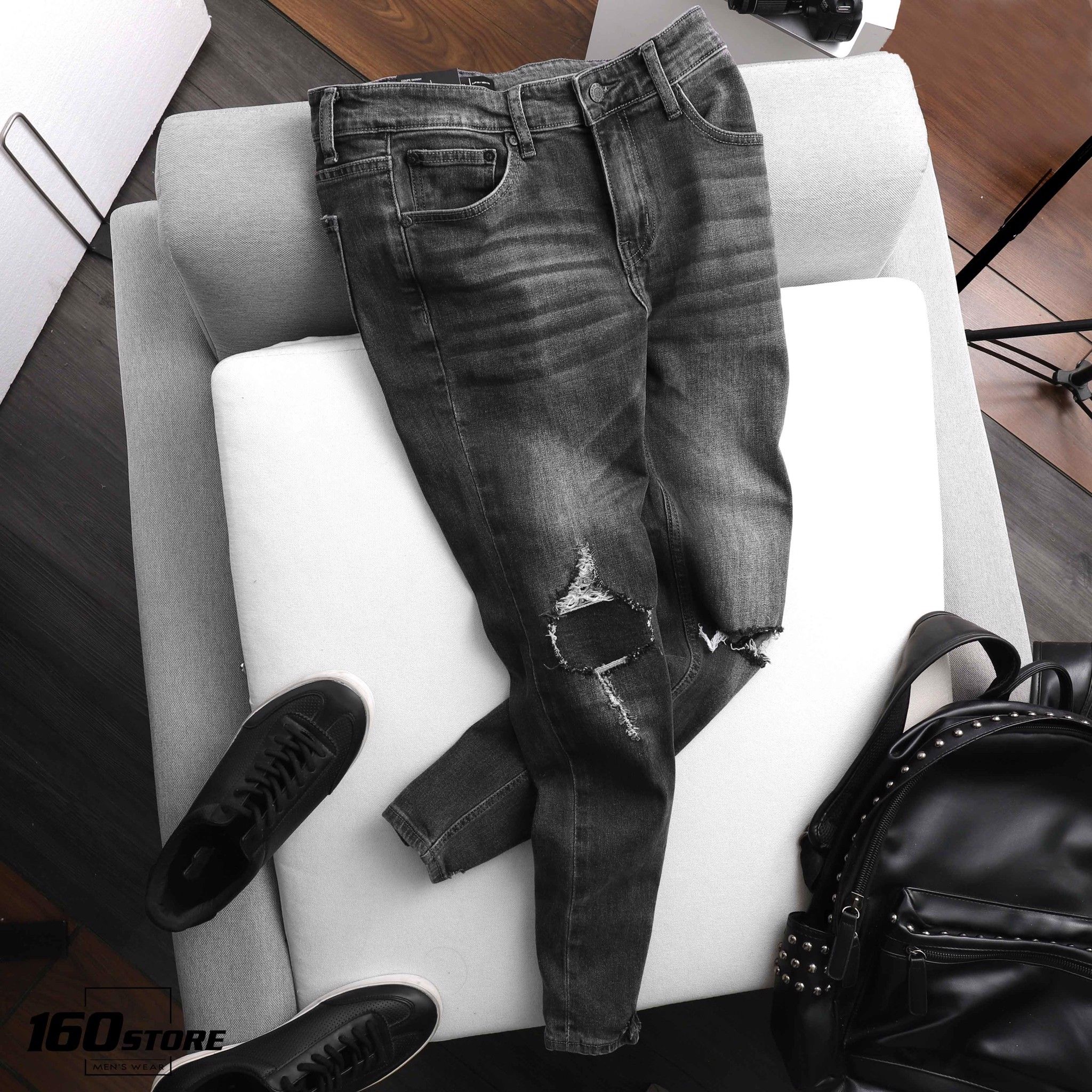 Quần jeans BOUTON Dark Gray skinny