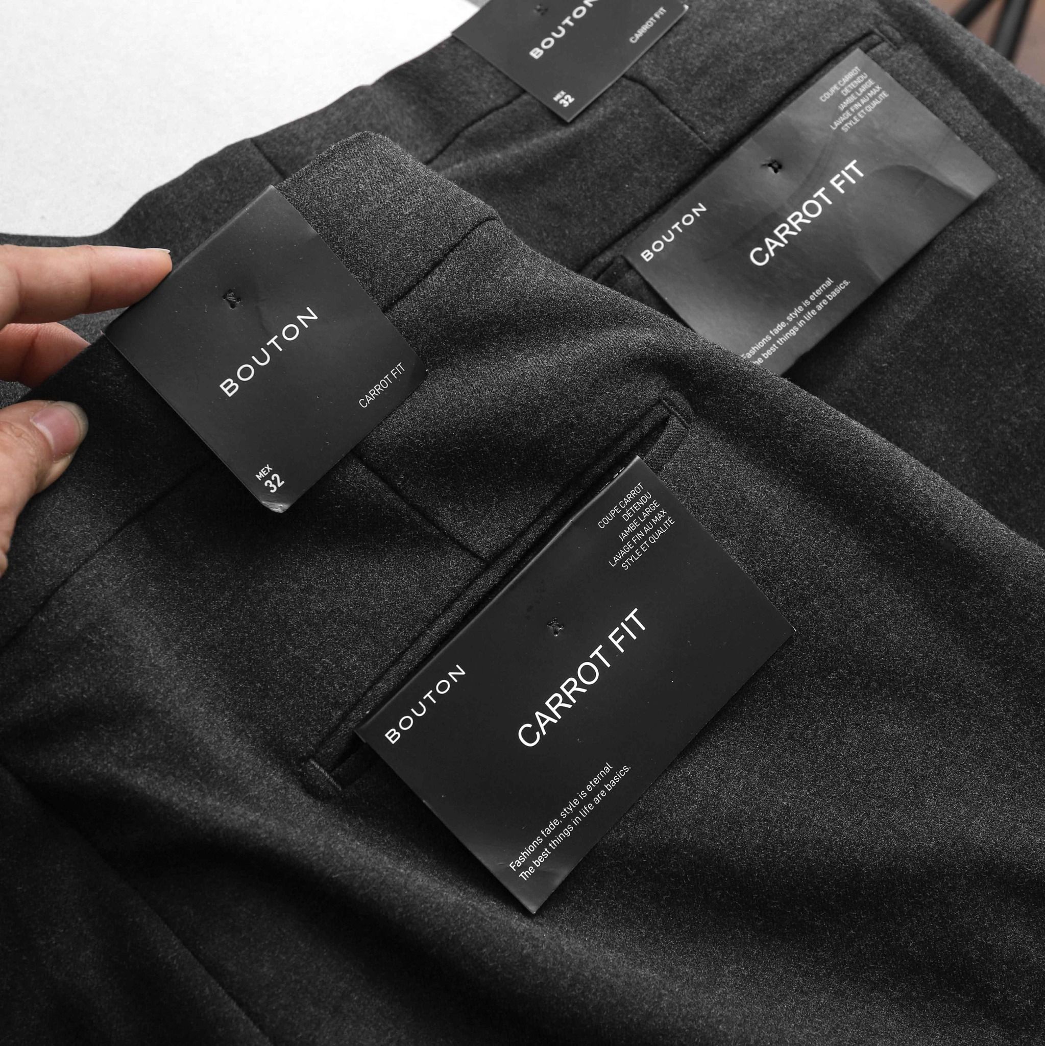 Quần tây BOUTON dark grey carrot