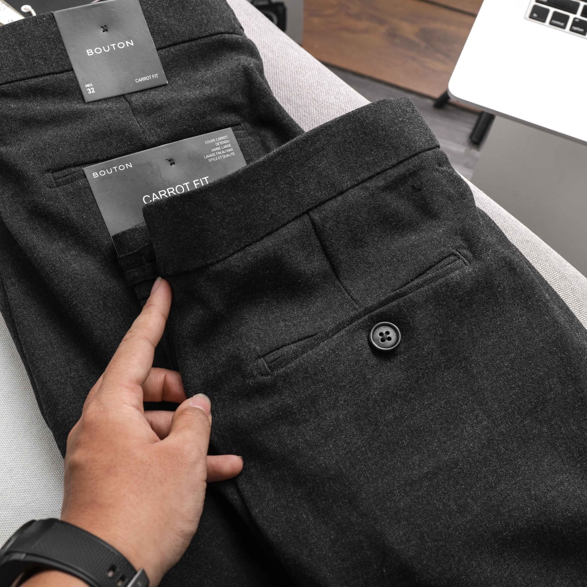 Quần tây BOUTON dark grey carrot