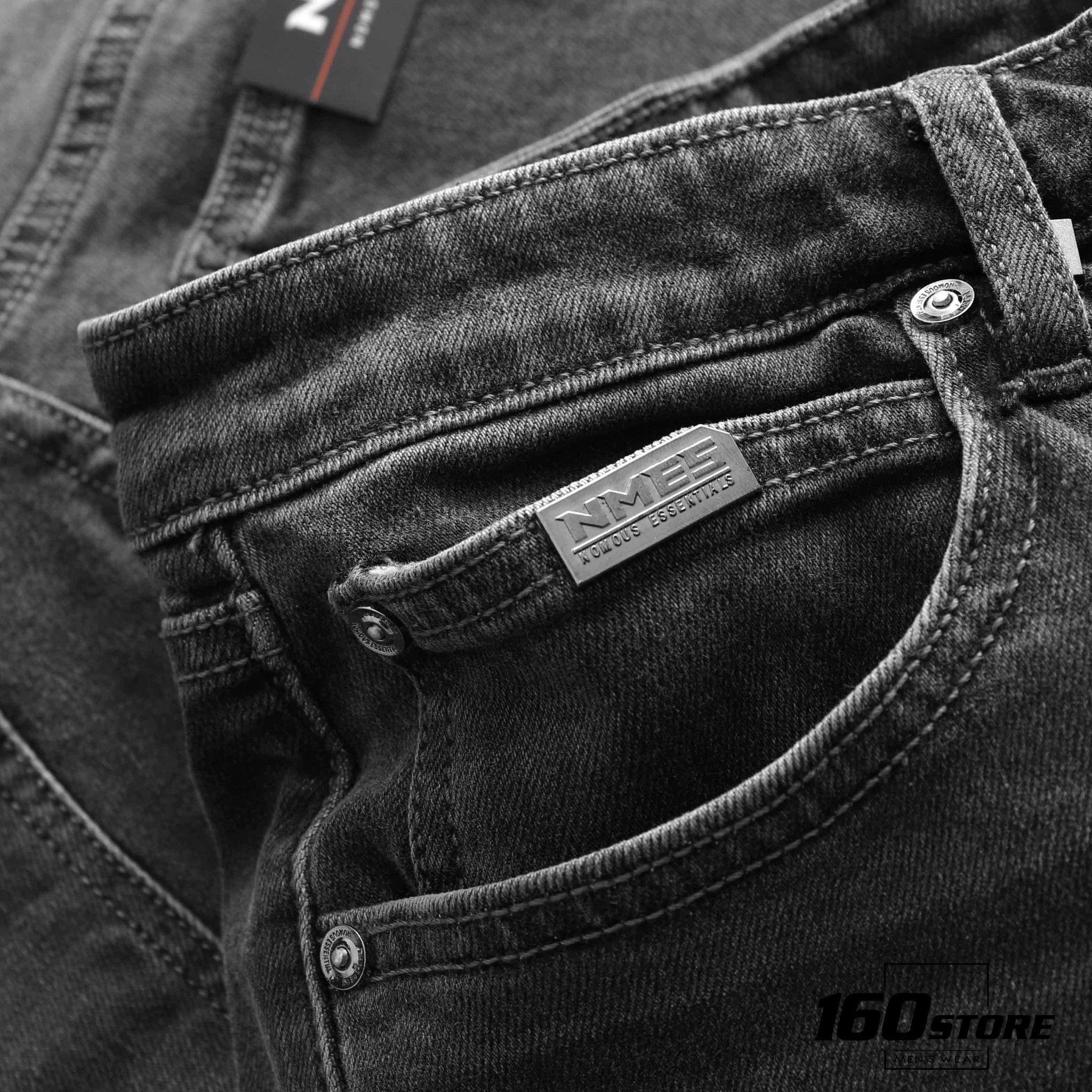 Quần short jeans NOMOUS ESSENTIALS dark grey rách