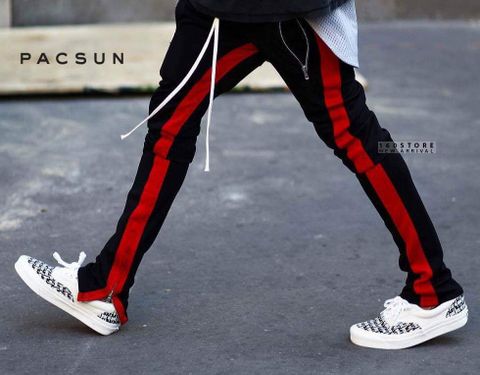 PACSUN Stripe Side Pants With Zip