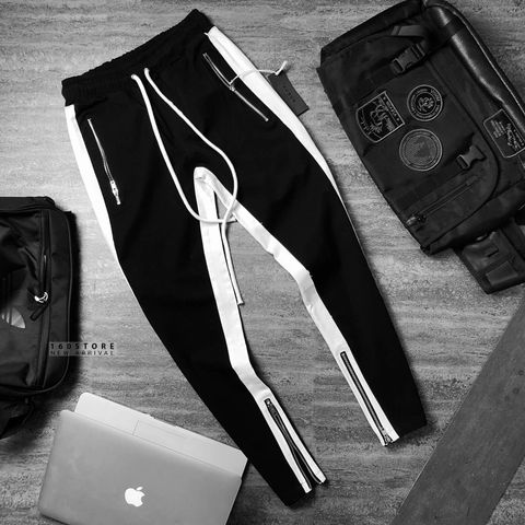 PACSUN Stripe Side Pants With Zip