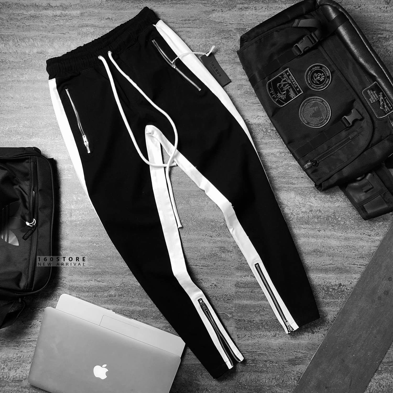 PACSUN Stripe Side Pants With Zip