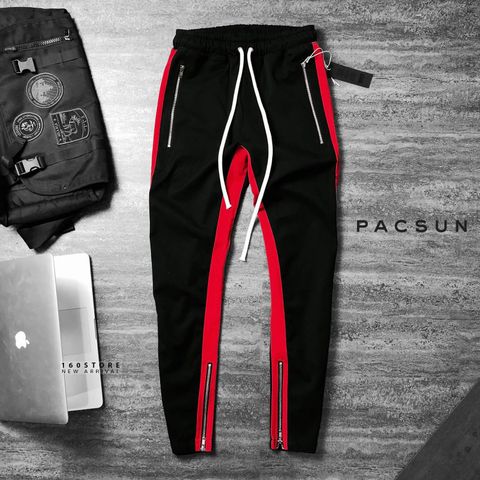 PACSUN Stripe Side Pants With Zip