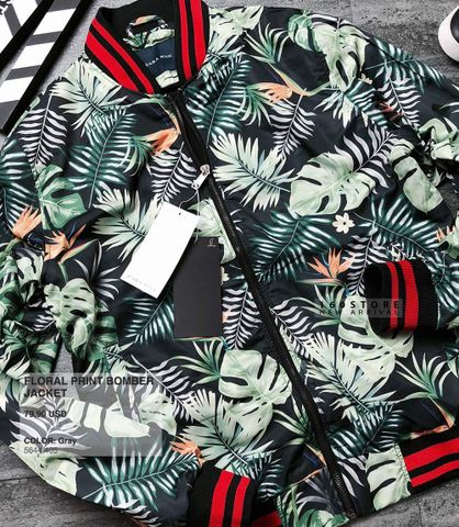 ZRA Floral Print Bomber Jacket