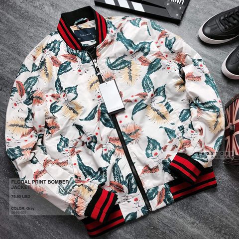 ZRA Floral Print Bomber Jacket