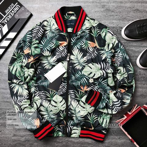 ZRA Floral Print Bomber Jacket