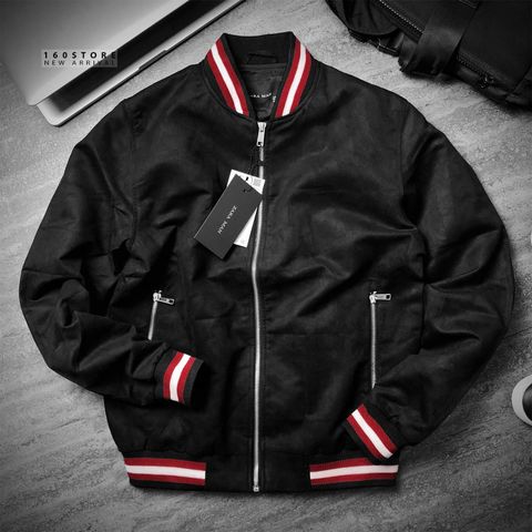 ZRA Faux Suede Bomber Jackets with Trims