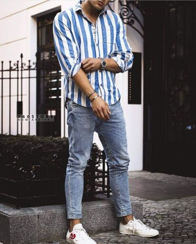 T0PMAN Blue Washed Slim Jeans