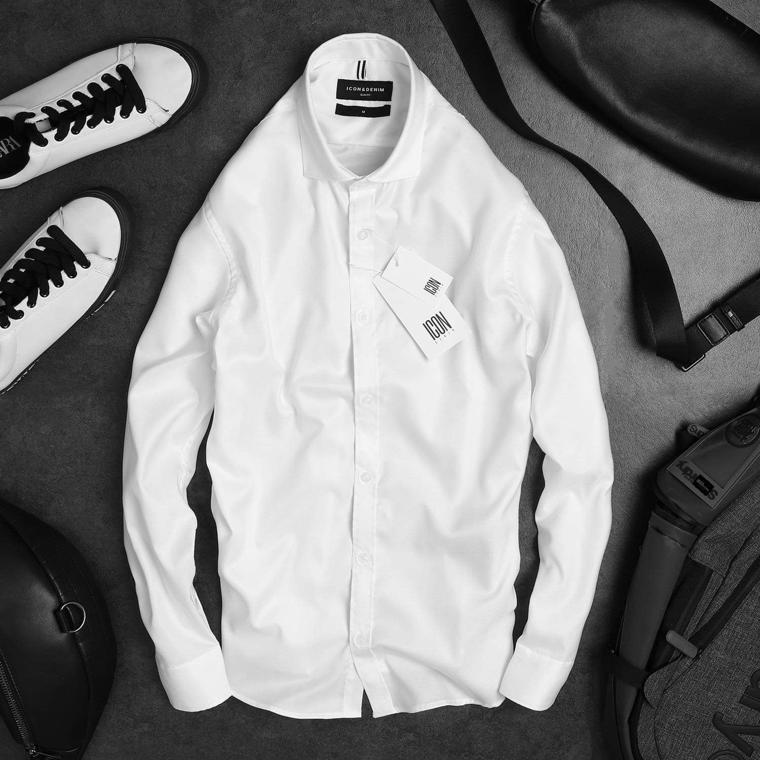Áo sơmi ICON DENIM vân hạt