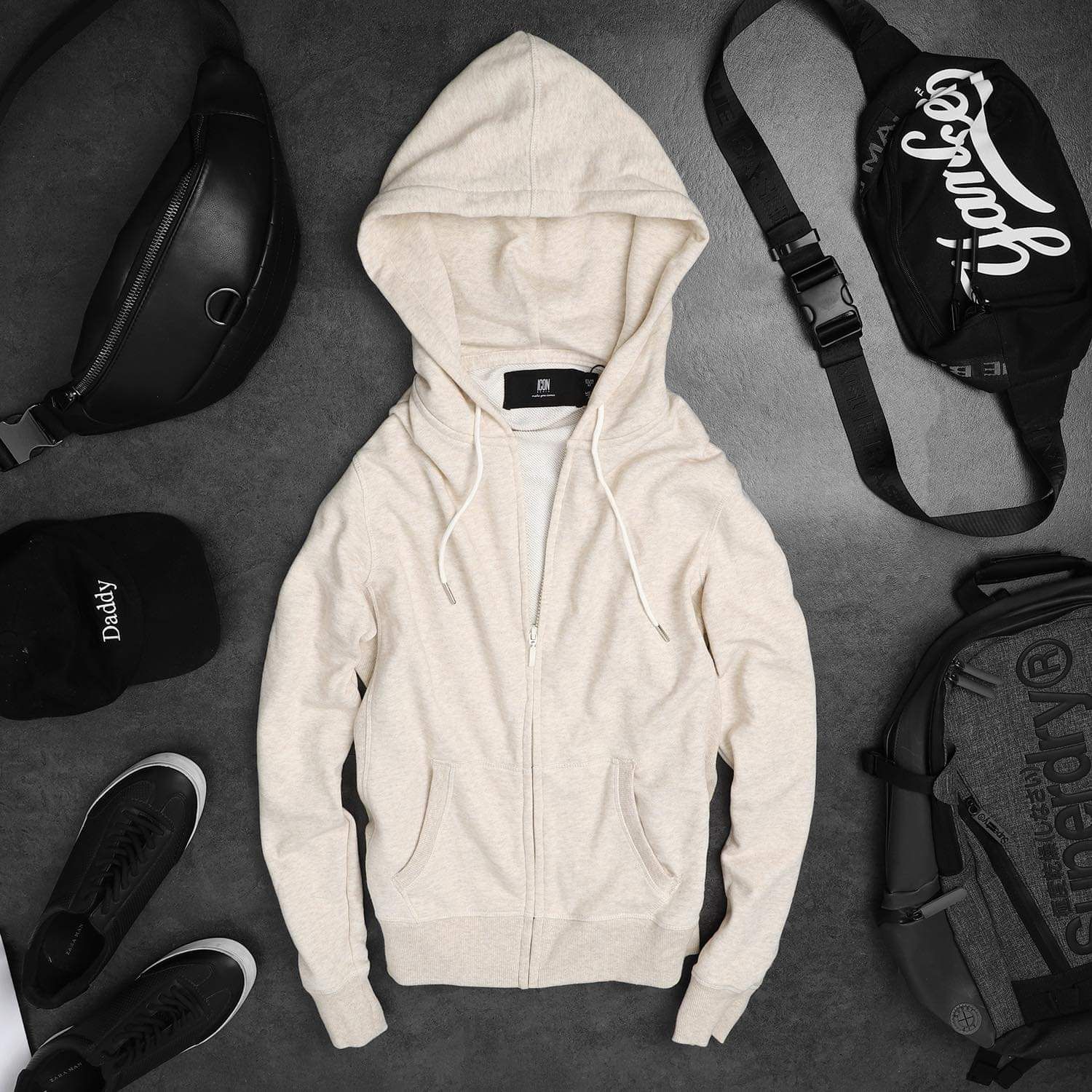 Áo khoác ICON DENIM hooded zip